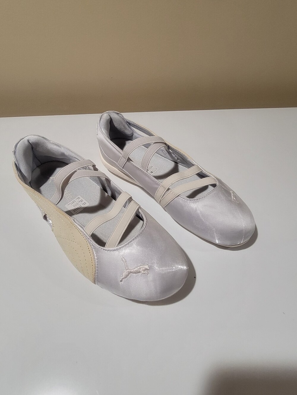 Puma Women’s Silver Ballet-Style Slip-On Sneakers Size 8